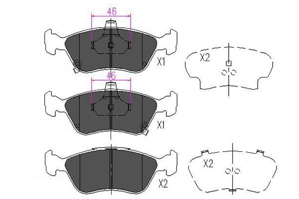 KAVO PARTS Piduriklotsi komplekt,ketaspidur KBP-9006